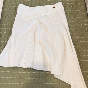 Peace Love World for QVC cream knit Asymmetric Panel Skirt